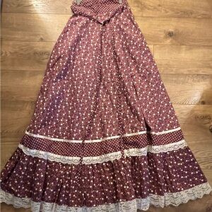 Vintage Jessica’s Gunnies Burgundy Floral Maxi Skirt